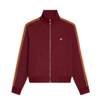 CELINE TRACKSUIT JACKET IN DOUBLE FACE JERSEY VINTAGE BURGUNDY