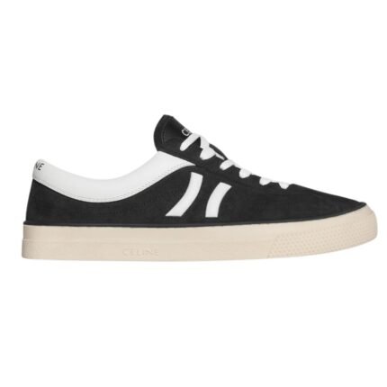 CELINE SUNSET LOW LACE UP SNEAKER IN SUEDE CALFSKIN AND CALFSKIN BLUE