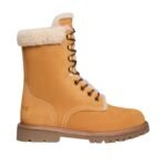 CELINE KURT LACE UP MID BOOT IN NUBUCK CALFSKIN AND SHEARLING