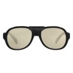 CELINE BLACK FRAME 57 SUNGLASSES IN ACETATE WITH LEATHER RED
