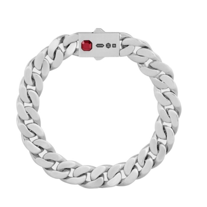 CELINE LES POINÇONS BRACELET IN STERLING SILVER AND GARNET