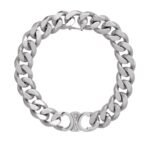 CELINE TRIOMPHE GOURMETTE BRACELET IN BRASS WITH RHODIUM FINISH