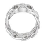 CELINE TRIOMPHE GOURMETTE RING IN BRASS WITH RHODIUM FINISH