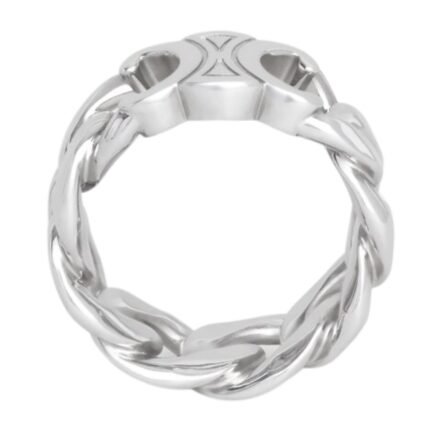 CELINE TRIOMPHE GOURMETTE RING IN BRASS WITH RHODIUM FINISH
