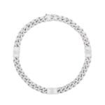 CELINE TRIOMPHE SMALL GOURMETTE BRACELET IN BRASS WITH RHODIUM FINISH