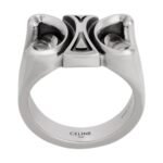 CELINE TRIOMPHE GOURMETTE RING IN BRASS WITH RHODIUM FINISH
