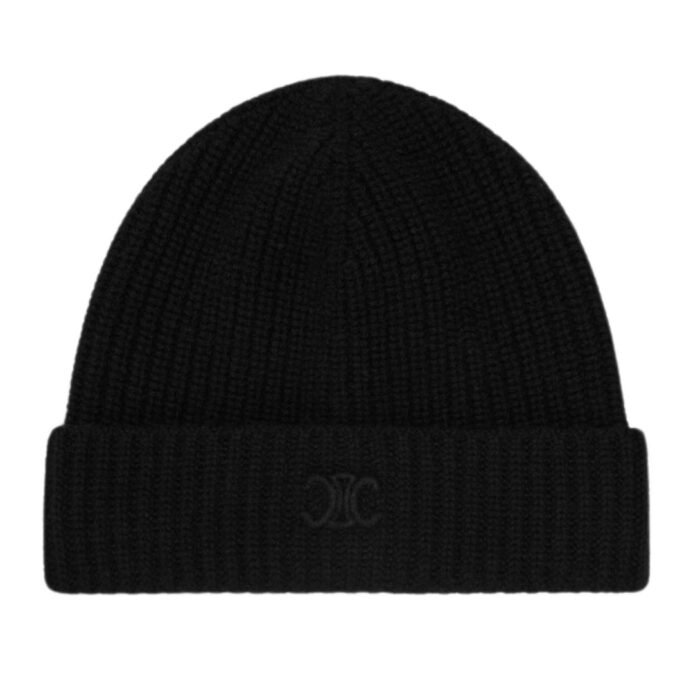 CELINE TRIOMPHE BEANIE IN SCOTTISH CASHMERE BLACK