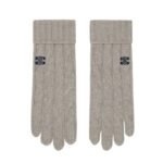 CELINE TRIOMPHE CABLE KNIT GLOVES IN CASHMERE
