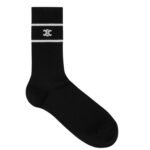 CELINE TRIOMPHE SOCKS IN STRIPED COTTON BLACK