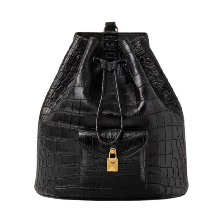 LORO PIANA EXTRA DRAWSTRING BACKPACK L27 BLACK
