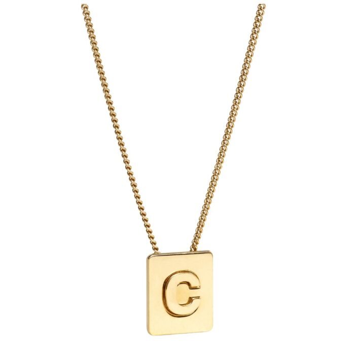 CELINE ALPHABET C NECKLACE IN BRASS WITH GOLD FINISH