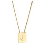 CELINE ALPHABET J NECKLACE IN BRASS WITH GOLD FINISH