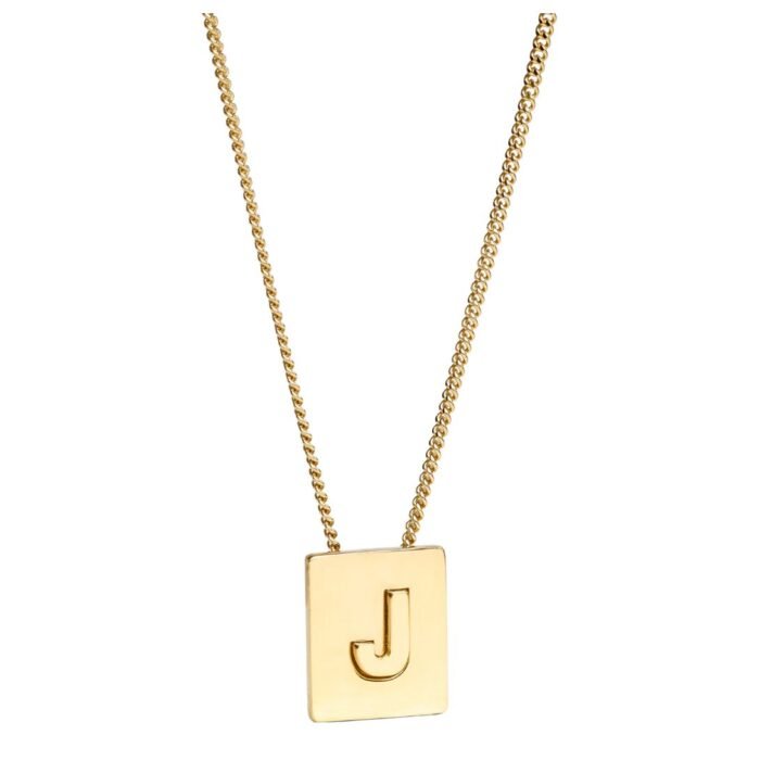 CELINE ALPHABET J NECKLACE IN BRASS WITH GOLD FINISH
