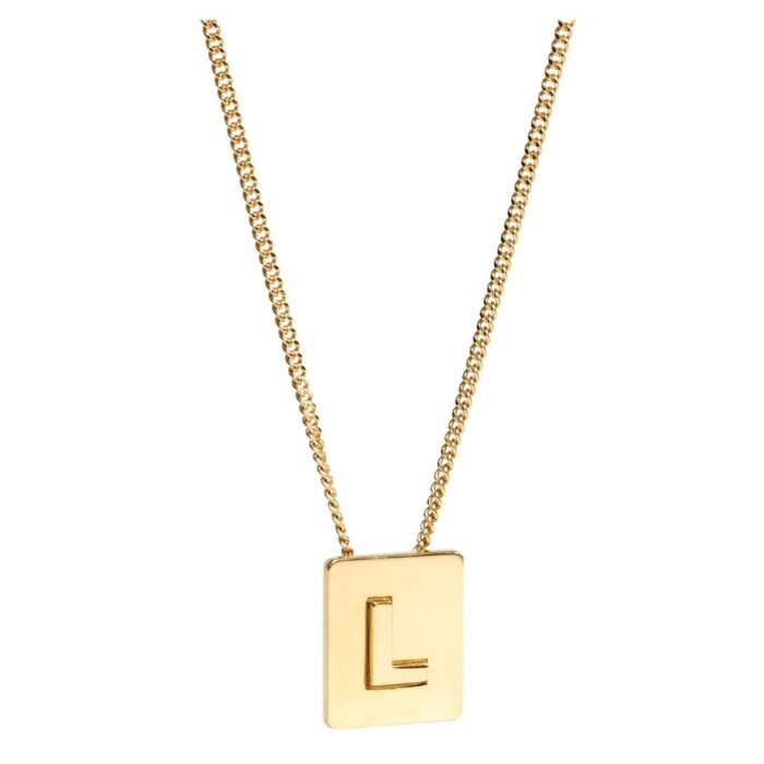 CELINE ALPHABET L NECKLACE IN BRASS WITH GOLD FINISH