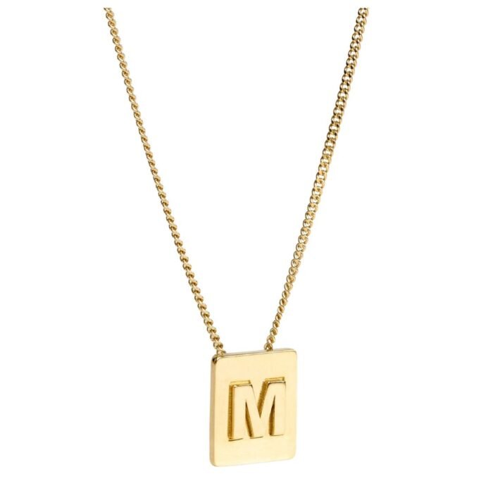 CELINE ALPHABET M NECKLACE IN BRASS WITH GOLD FINISH