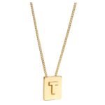CELINE ALPHABET T NECKLACE IN BRASS WITH GOLD FINISH