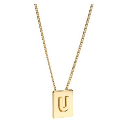 CELINE ALPHABET U NECKLACE IN BRASS WITH GOLD FINISH