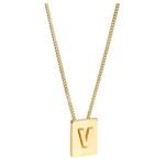 CELINE ALPHABET V NECKLACE IN BRASS WITH GOLD FINISH