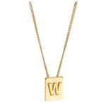 CELINE ALPHABET W NECKLACE IN BRASS WITH GOLD FINISH