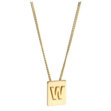 CELINE ALPHABET W NECKLACE IN BRASS WITH GOLD FINISH