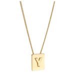 CELINE ALPHABET Y NECKLACE IN BRASS WITH GOLD FINISH