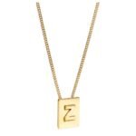 CELINE ALPHABET Z NECKLACE IN BRASS WITH GOLD FINISH