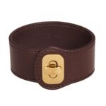 CELINE LES CUIRS JOSEPHINE BRACELET IN CALFSKIN AND BRASS WITH GOLD FINISH