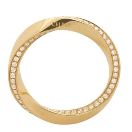 CELINE TORSION RING IN YELLOW GOLD AND DIAMONDS