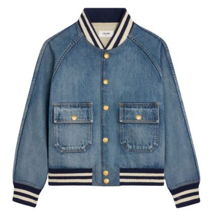 CELINE TEDDY JACKET IN CLEAN OCEAN BREATHE WASH DENIM
