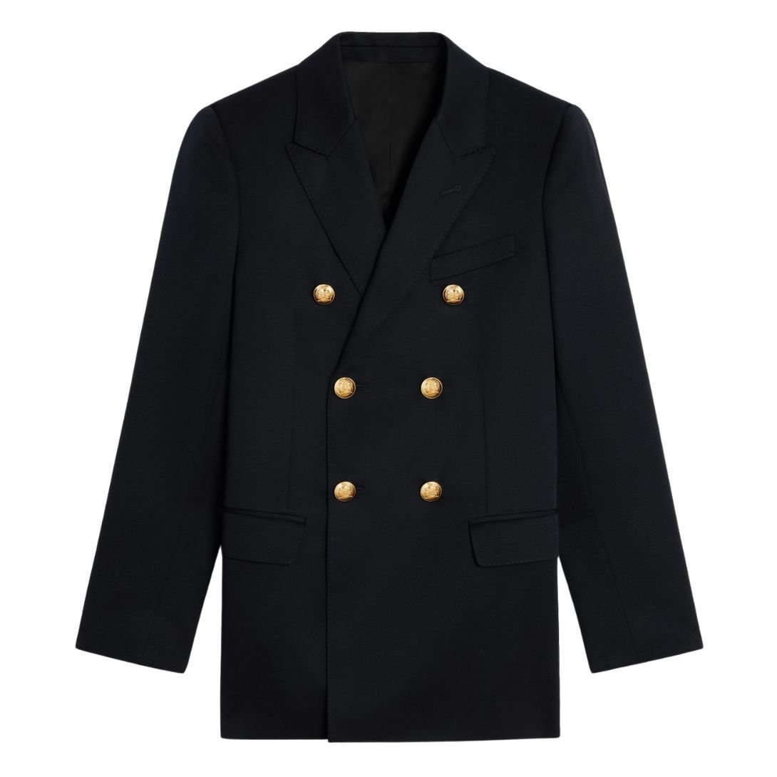 1 CELINE LONG BLAZER IN DIAGONAL WOOL