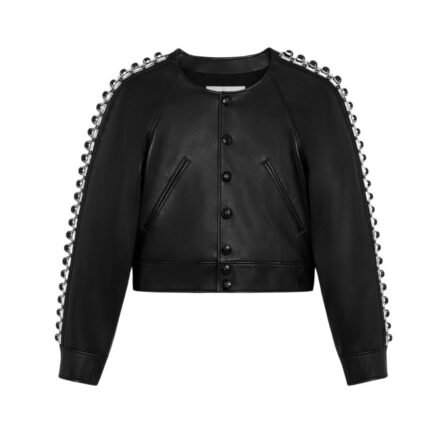 CELINE EMBROIDERED BLOUSON JACKET IN SOFT LAMBSKIN