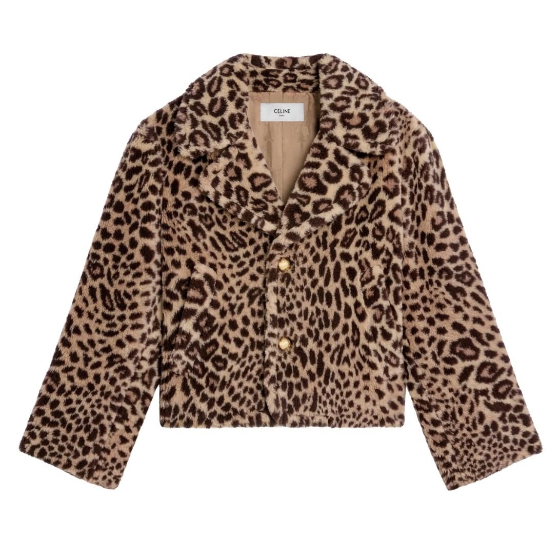 1 CELINE EGG SHAPED PEACOAT IN FUR EFFECT WOOL