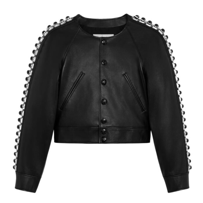 CELINE EMBROIDERED BLOUSON JACKET IN SOFT LAMBSKIN
