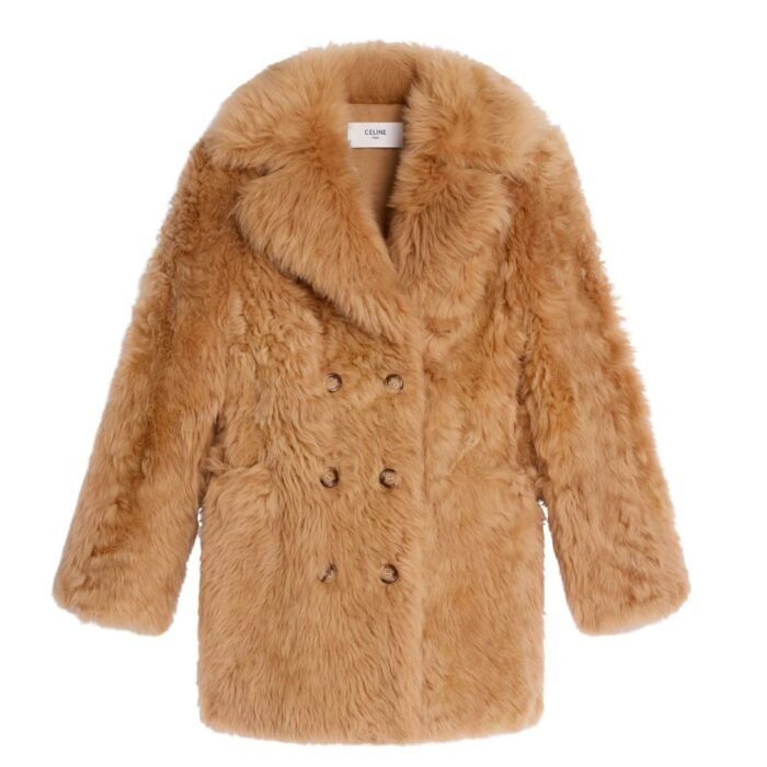 CELINE PEACOAT IN SHEARLING LAMBSKIN