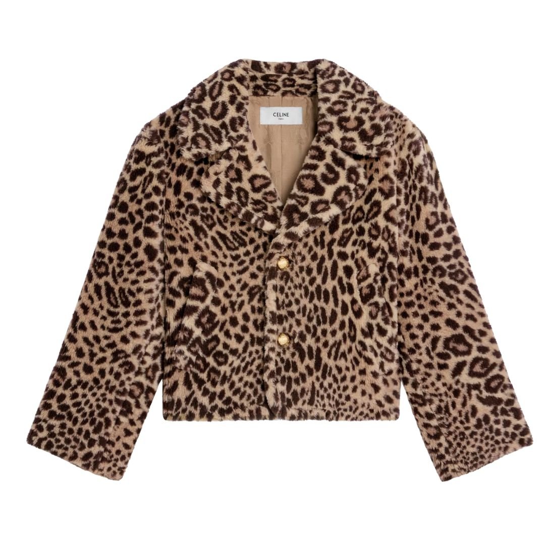 1 CELINE EGG SHAPED PEACOAT IN FUR EFFECT WOOL