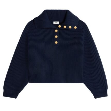 CELINE VAREUSE SWEATER IN RIBBED WOOL AND CASHMERE