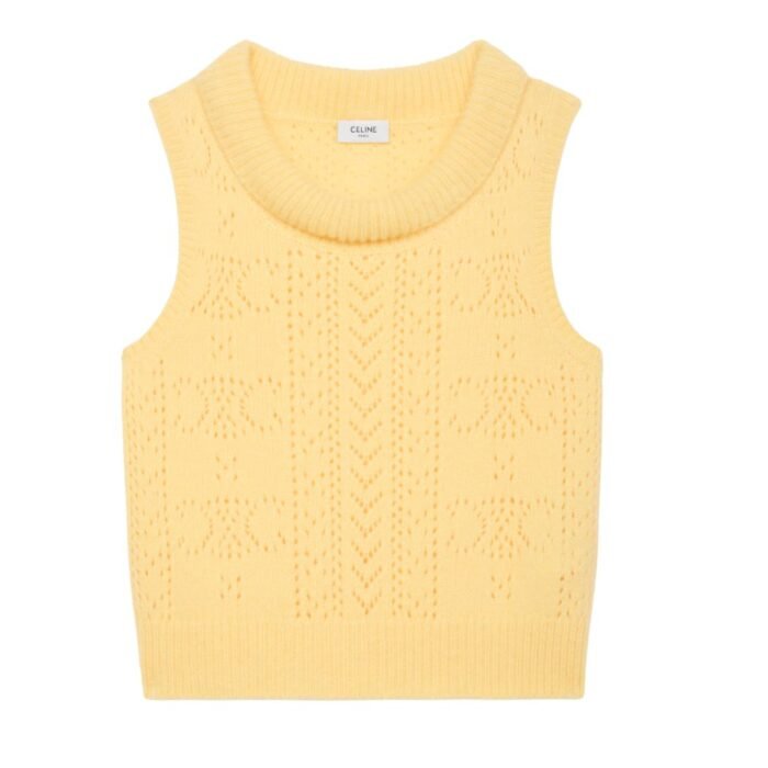 CELINE COWL NECK SWEATER IN POINTELLE CASHMERE