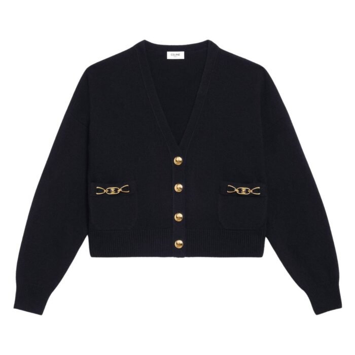 CELINE CARDIGAN WITH GOURMETTE IN HERITAGE CASHMERE GREY