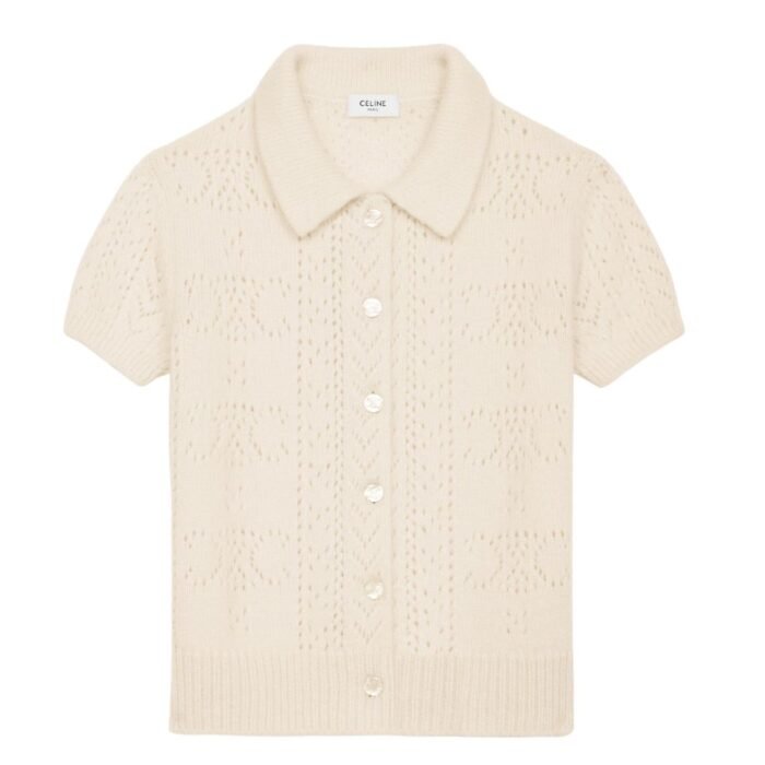 CELINE CARDIGAN IN POINTELLE CASHMERE