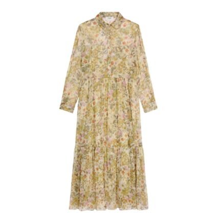 CELINE LONG SHIRT DRESS IN SILK CREPON