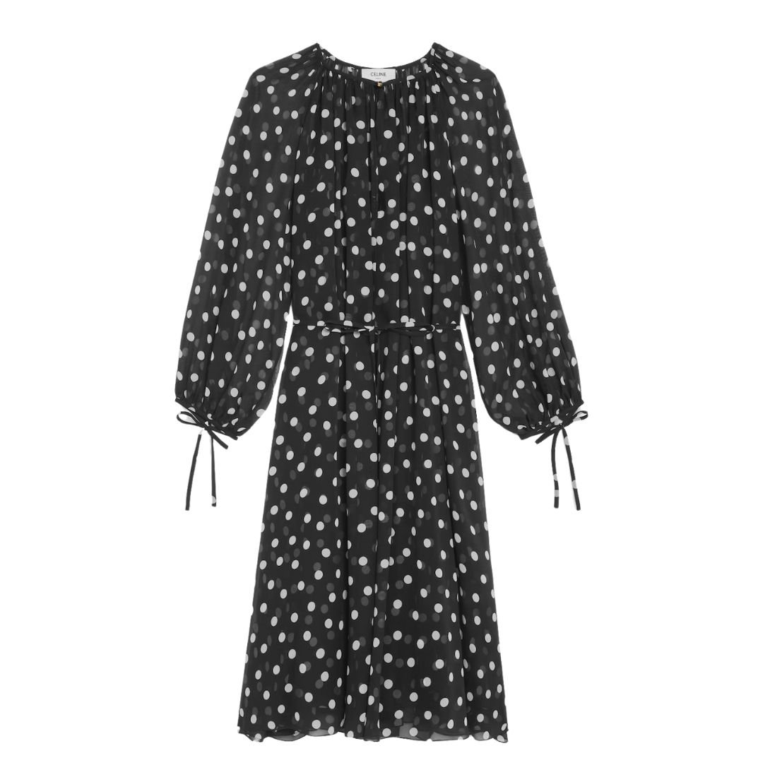 1 CELINE FOLK DRESS IN SILK GEORGETTE