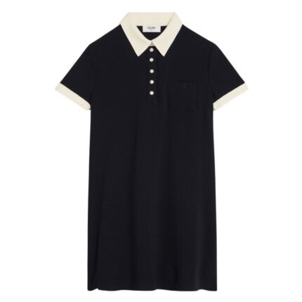 CELINE MINI POLO DRESS IN VISCOSE SABLÉ