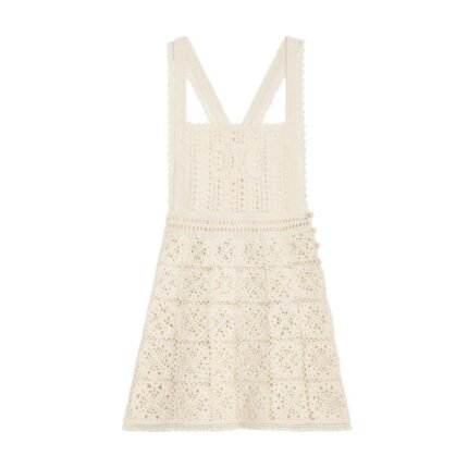 CELINE TRIOMPHE MINI DRESS IN CROCHETED COTTON