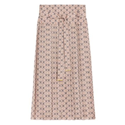 CELINE PLEATED SKIRT IN SILK GEORGETTE