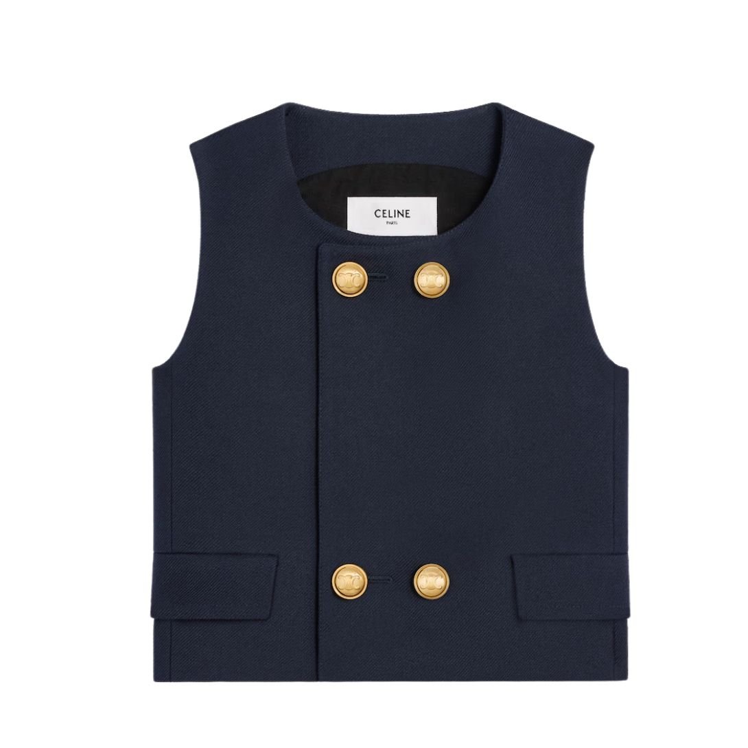 1 CELINE TOP IN DOUBLE FACED WOOL TRICOTINE
