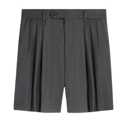 CELINE MEN SHORTS IN CASHMERE AND WOOL FLANNEL