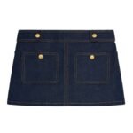 CELINE TRAPEZE MINI SKIRT IN RAW WASH DENIM
