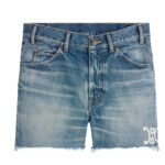 CELINE SKATE SHORTS IN ELECTRIC SKY WASH DENIM