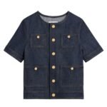 CELINE CROPPED JACKET IN RAW WASH DENIM