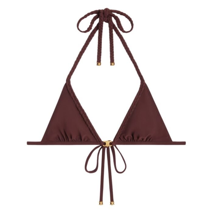 CELINE TRIOMPHE TRIANGLE TOP IN MATTE JERSEY ROSE PASSE